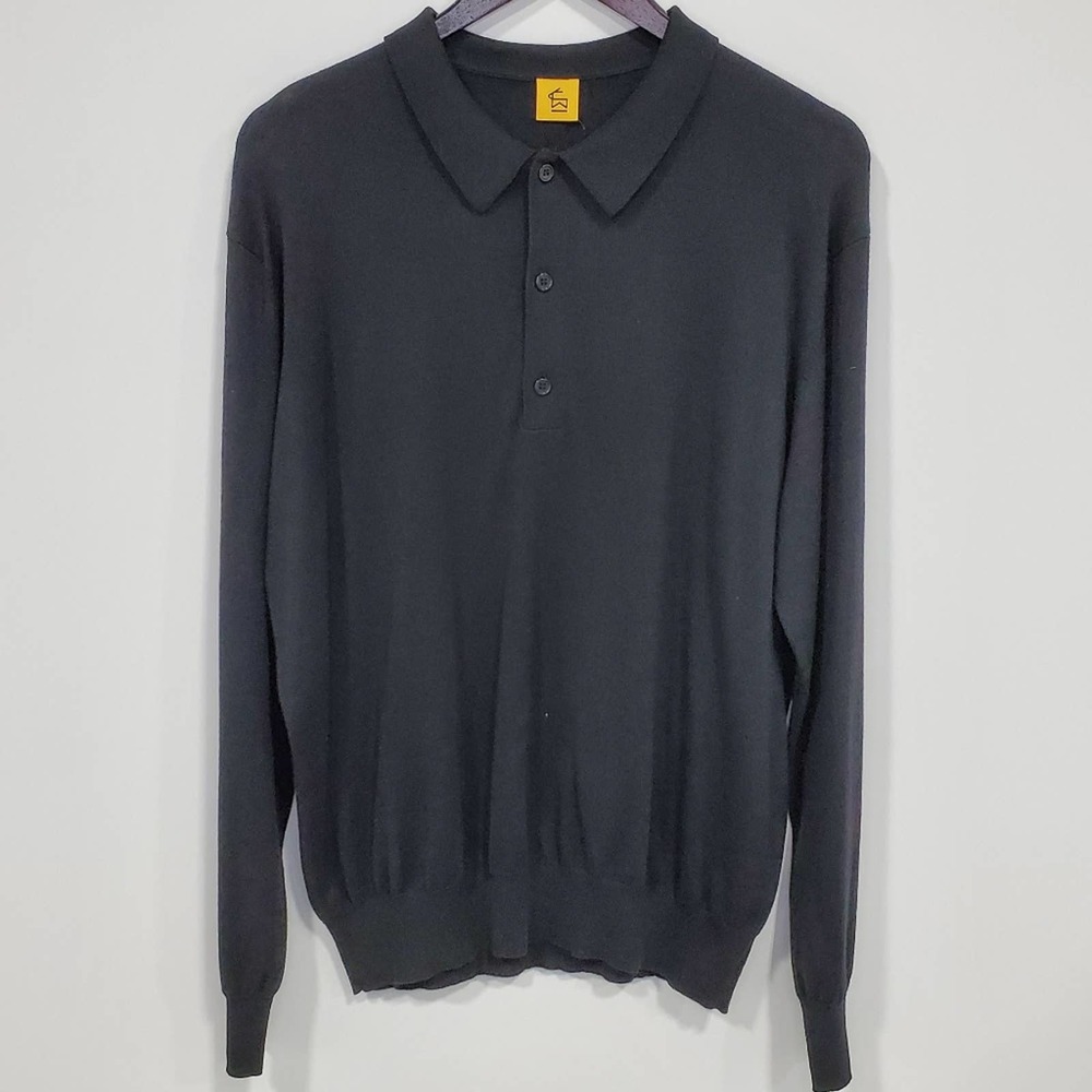 Classic Black Long-Sleeve Polo Shirt